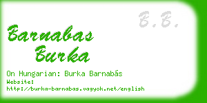 barnabas burka business card
